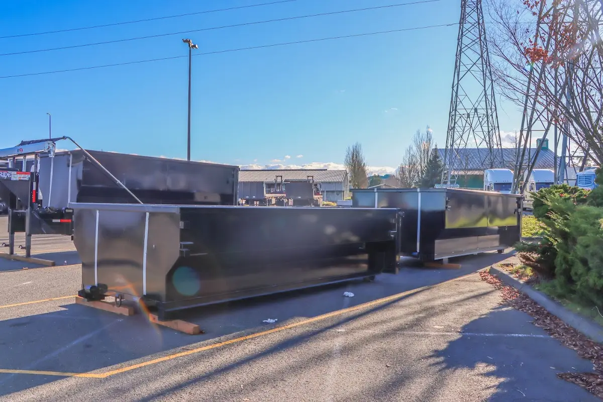 Roll-off dumpster ready for waste disposal at job site for Roofing Dumpster Rental in Casas Adobes